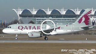 Airbus ACJ319  Qatar Amiri Flight A7HHJ  takeoff at Munich Airport  MSC2019 [upl. by Archy558]