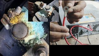 Battery terminal corrosion problem Explained in TamilInverter terminal new leg providing in tamil [upl. by Errot872]