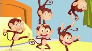 Five Little Monkeys Jumping on the bed  Children Nursery Rhymes  3D Animation English song for kid [upl. by Acinorev]