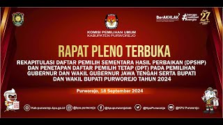 RAPAT PLENO TERBUKA REKAPITULASI DAFTAR PEMILIH SEMENTARA [upl. by Attenauqa]