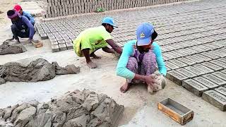 Conventional way of Brick making by clay soil for building materials [upl. by Hymie693]