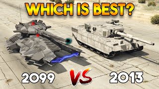 GTA 5 ONLINE  2013 RHINO TANK VS 2099 FUTURE TANK WHICH IS BEST [upl. by Ygiaf]