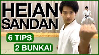 HEIAN SANDAN Kata Tutorial 6 Tips amp 2 Bunkai [upl. by Nanji]