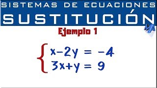 Sistemas de ecuaciones lineales 2x2  Método de Sustitución  Ejemplo 1 [upl. by Guria690]