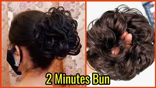 2 Minute Quick Messy Bun With Hair Extension Scrunchie  Hairstyle [upl. by Zoie931]