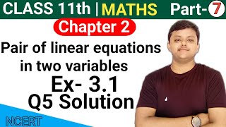 Class10thMaths Exercise 31 Q5 Solution Pair of Linear Eq in Two Variables  New NCERTCBSE [upl. by Adnylg]