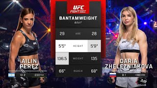 AILIN PEREZ vs DARIA ZHELEZNIAKOVA FULL FIGHT UFC PARIS [upl. by Volin]