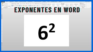 Cómo Poner Exponente en Word [upl. by Itirahc668]