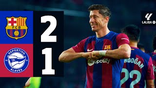 FC BARCELONA 2 vs 1 ALAVES  LALIGA 202324 MD13 [upl. by Neeli]