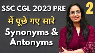 Synonyms amp Antonyms asked in SSC CGL Pre 2023  2  Vocabulary  English With Rani M aam [upl. by Enomal]