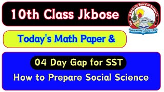 10th Class Social science 04 Days Gap  Check Paper Pattern amp Syllabus Jkbose 2024 [upl. by Cathryn]