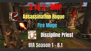 Assassination Rogue PvP  3vs3 RMP  BfA Season 1  24502550 MMR [upl. by Quitt]