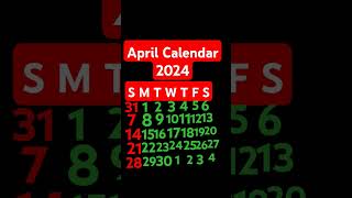 April Calendar 2024 [upl. by Teuton]