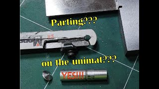 Parting on the unimat lathe [upl. by Alohcin483]