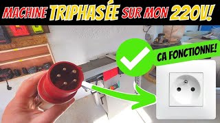 ⚡🔌Utiliser une machine à bois triphasée 400V sur le réseau 220V de son atelier ÇA FONCTIONNE [upl. by Gelb]