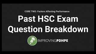 PDHPE HSC  Past Exam Questions  Core Two  Factors Affecting Performance [upl. by Sinnelg]