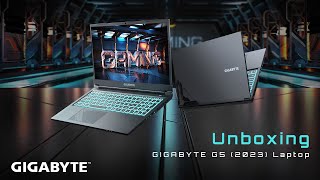 GIGABYTE G5 2023 Laptop  Official Unboxing [upl. by Einahpehs]