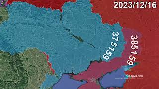 Russian Invasion of Ukraine Every Day to 2024 using Google Earth [upl. by Sundin]