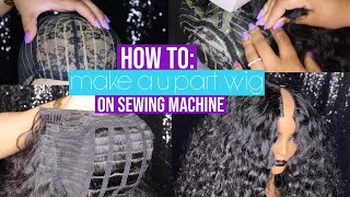 How to  Make a UPart Wig On Sewing Machine  Mesh Ventilated Cap Step by Step [upl. by Quickman]