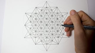 How to Draw a 64 Star Tetrahedron Grid  Sacred Geometry Drawing Tutorial [upl. by Ecire]