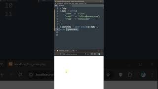 PHP Shortcut Easily Work with JSON Using jsonencode coding phpdeveloper php programming [upl. by Hilde]