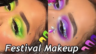 NeonGlowintheDark Festival Makeup Tutorial [upl. by Retsbew]