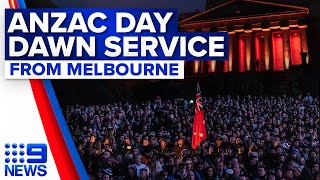 Anzac Day 2023 Melbourne Dawn Service at the Shrine of Remembrance  9 News Australia [upl. by Latnahc434]