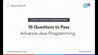 How to PassScore in Advance Java Programming AJP Sem6 Computer  GTU [upl. by Howe429]