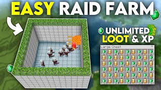 EASIEST 121 RAID FARM in Minecraft Bedrock Edition [upl. by Aierbma]