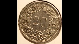 20 Rappen coins of SWITZERLAND [upl. by Norine]