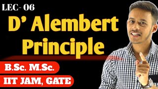 LEC06 d Alembert Principle  d Alembert Principle Examples  msc bsc [upl. by Ellessig]