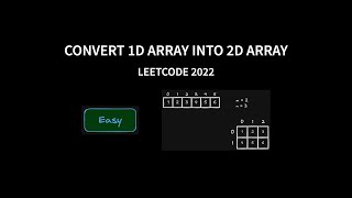 Convert 1D Array Into 2D Array  Leetcode 2022  Java [upl. by Cindee]