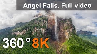 360° Angel Falls Venezuela Aerial 8K video [upl. by Yeldnarb]