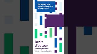 Droit dauteur en enseignement 09  demander une autorisation shorts copyright teaching [upl. by Hanforrd]