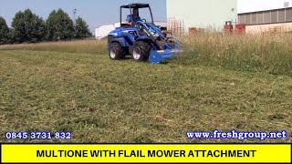 Mini Loader  Multione flail mower attachment  Action video [upl. by Rudy682]