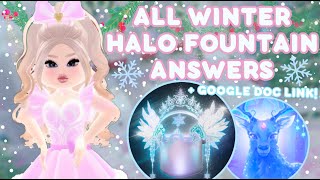 GLITTERFROST HALO FOUNTAIN ANSWERS 2023 ❄️✨Winter Royale High [upl. by Hanover]