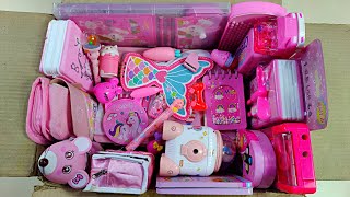 ultimate unboxing pink stationery collection stationery set pencil case collection pencil eraser [upl. by Endora]