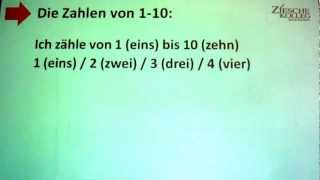 105 Deutsch lernen A1  die Zahlen 1 bis 10 [upl. by Netsrak]