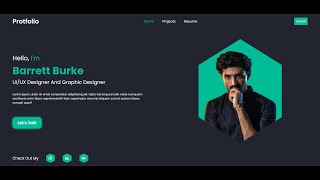 Protfolio Home Page using HTML  CSS  JAVASCRIPT [upl. by Eilema666]