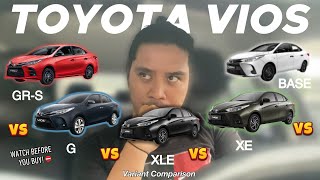 Which is THE BEST Variant for you  Toyota Vios BUYERS GUIDE [upl. by Ashton]