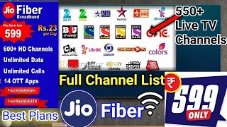 Jio Fiber Postpaid 599 Plan Detail  Jio TV All Channel List [upl. by Pattani112]