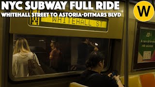 R46 W Train Full Ride from Whitehall Street to AstoriaDitmars Blvd  BMT Subway [upl. by Ah]