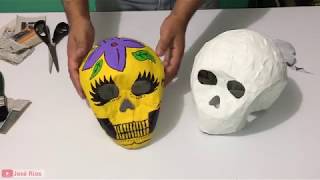 💀Como hacer una calavera con papel periódico 📰 y un globo 🎈 DIA DE MUERTOS MUY FACIL 💕💀 [upl. by Eiahpets]