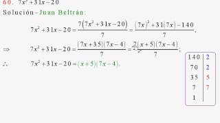 Descomposición en factores de expresiones algebraicas Baldor 10660 a 62 [upl. by Icyaj]