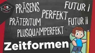 Zeitformen Zusammenfassung  Präteritum Präsens Perfekt Plusquamperfekt Futur 1 und 2 erklärt [upl. by Gwenneth]