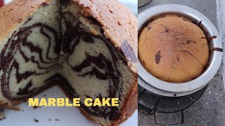 How to bake MARBLE CAKE JUST USING CHARCOAL OVEN [upl. by Asilad]