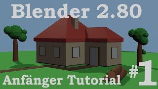 Blender 280  Anfänger Tutorial DE  Hausszene modellieren 12  Extrude Scale Rotate Insert [upl. by Dloniger936]