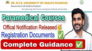 Bsc Mlt amp Bpt  Paramedical Counselling  Registration documents  NTRUHS [upl. by Blakeley]