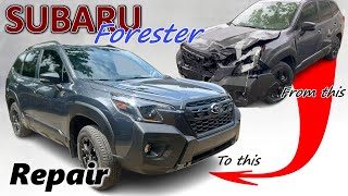 Subaru Forester 2022 Repairing a cars front end in 14 minutes [upl. by Champ]