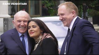 Salma Hayek François Pinault amp François Henri  inauguration Fondation Pinault à Paris 19 mai 2021 [upl. by Shellie]